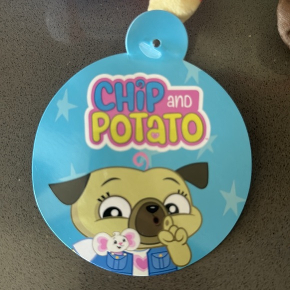 Chip and Potato SPUD PUG Plush / WildBrain / 8”/ Rare / Kawaii / BRAND NEW - Picture 11 of 14